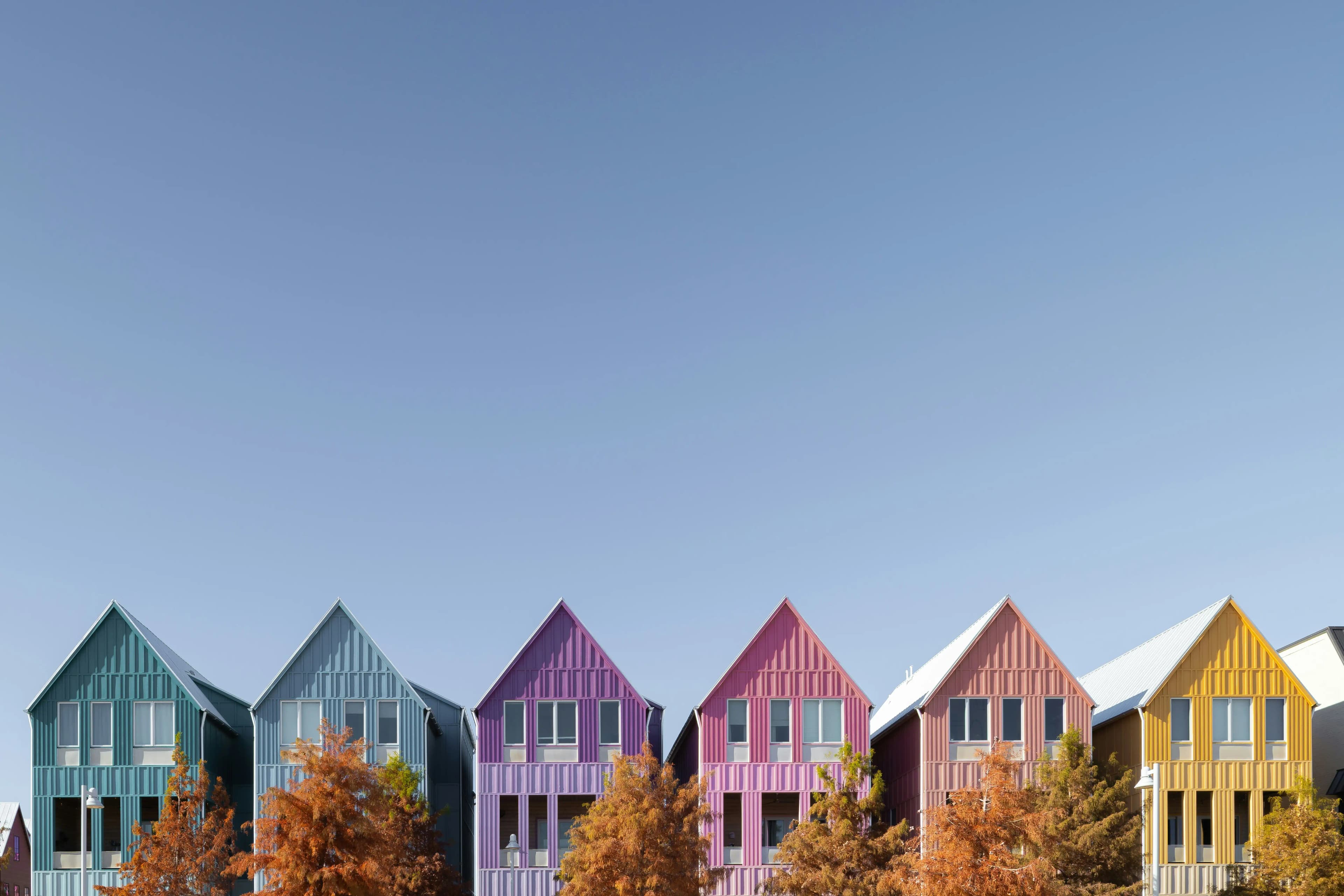 A Kibbutz Group residence at dusk